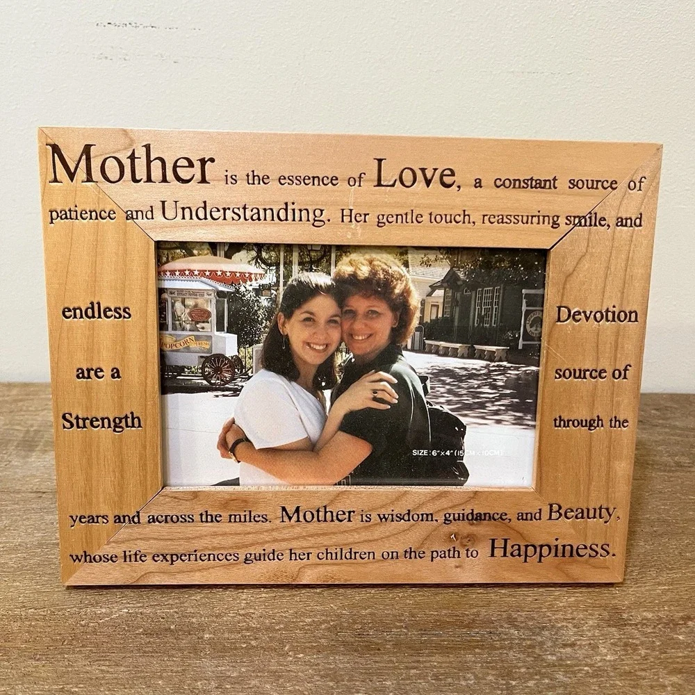 Mother Wooden Picture Frame 4x6‎ Engraved Sentiment Poem Mom Gift Mothers Day